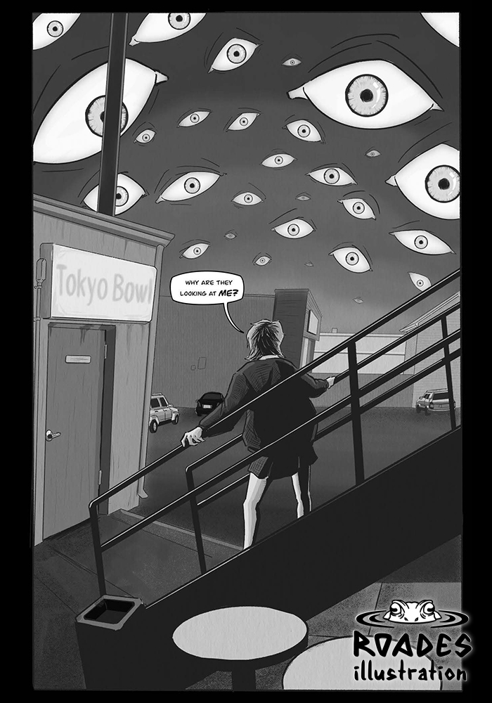 Page four of short horror, mystery, and sci-fi comic