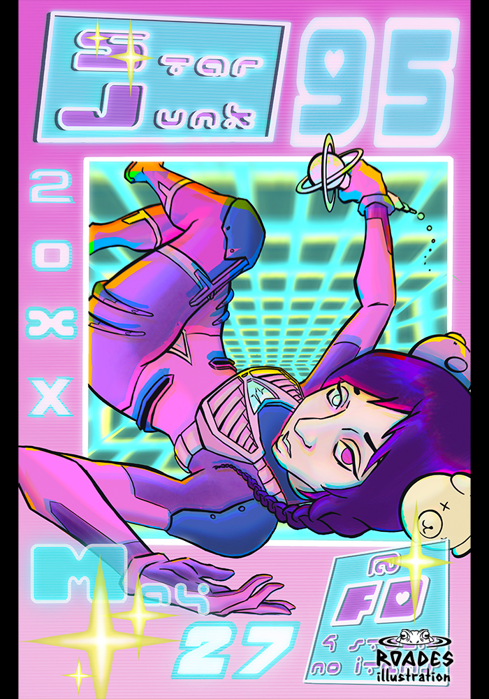 Fan art of the StarJunk 95 Character, In a Comic cover style